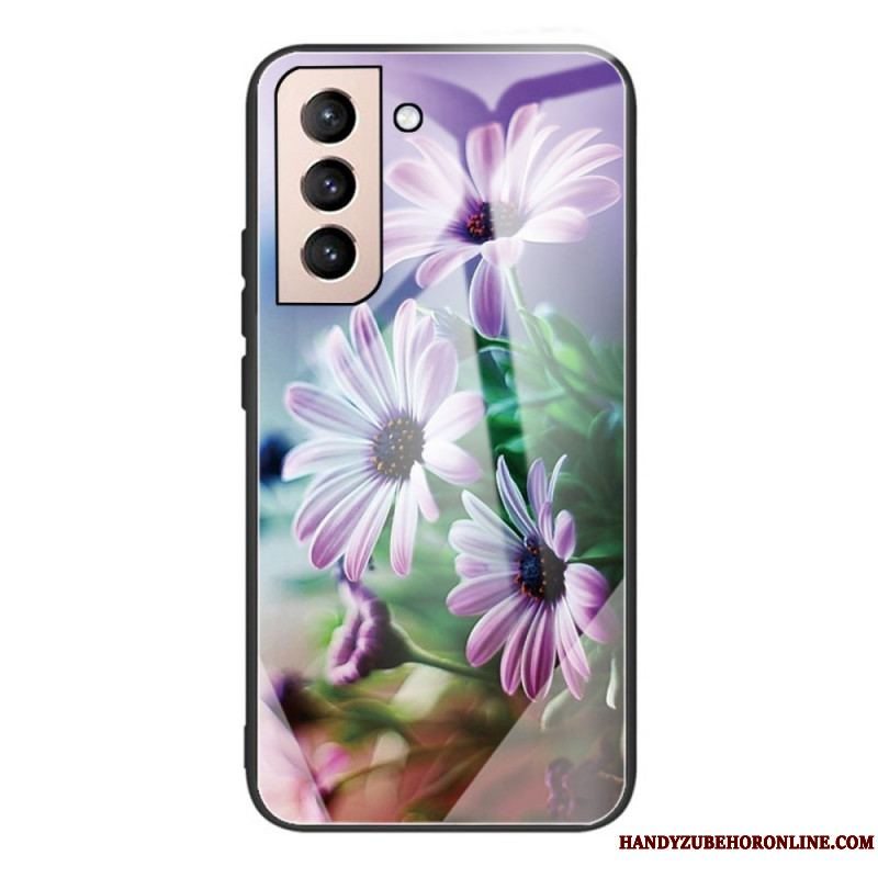 Mobilcover Samsung Galaxy S22 Plus 5G Realistiske Hærdet Glas Blomster